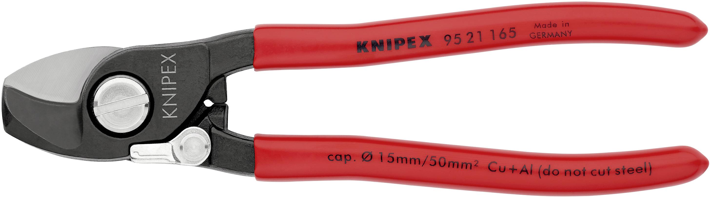 Knipex 95 21 165 Kabelschere Geeignet für (Abisoliertechnik) Alu- und Kupferkabel, ein- und mehrdrä