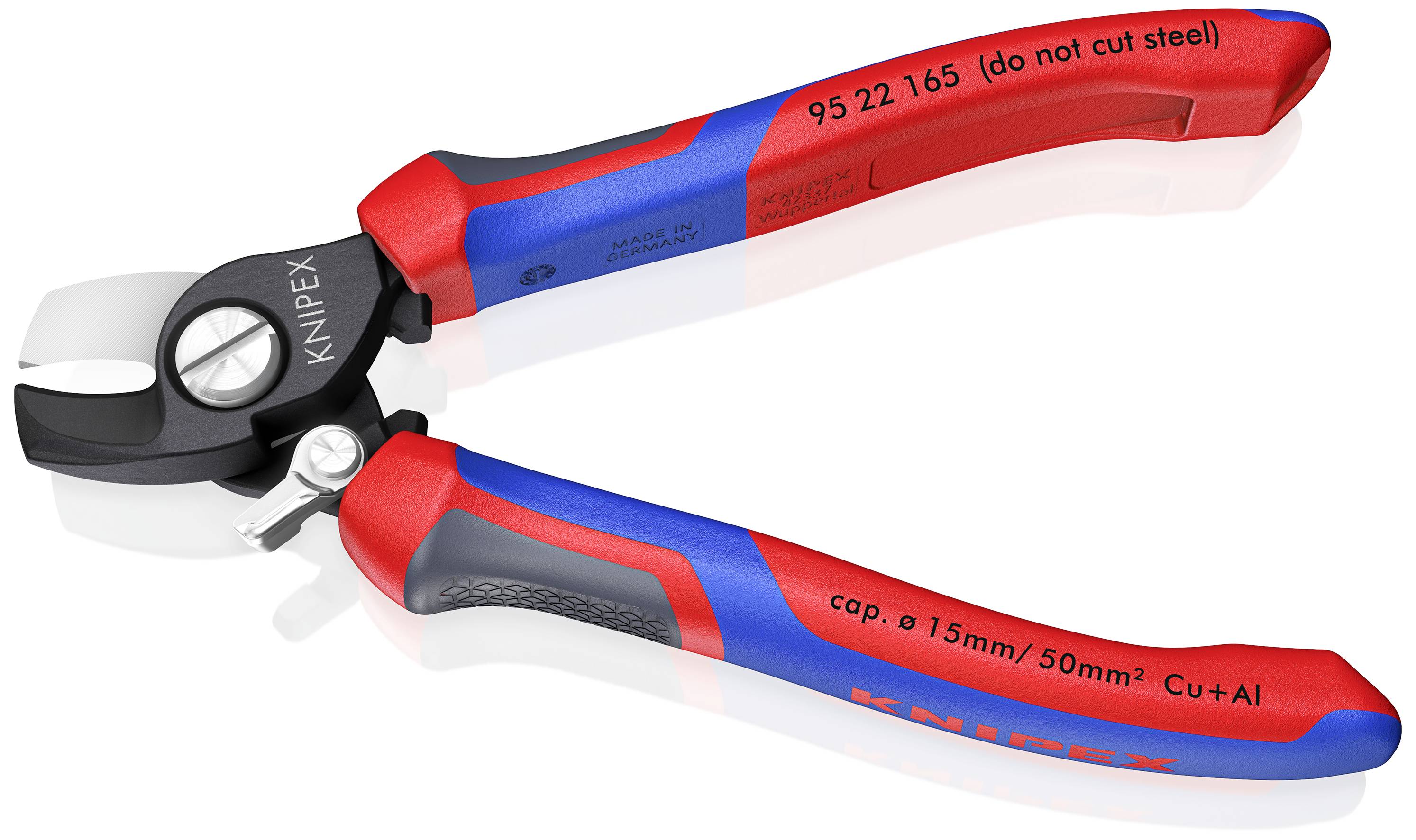 Knipex 95 22 165 Kabelschere Geeignet für (Abisoliertechnik) Alu- und Kupferkabel, ein- und mehrdrähtig 15mm 50mm² 0