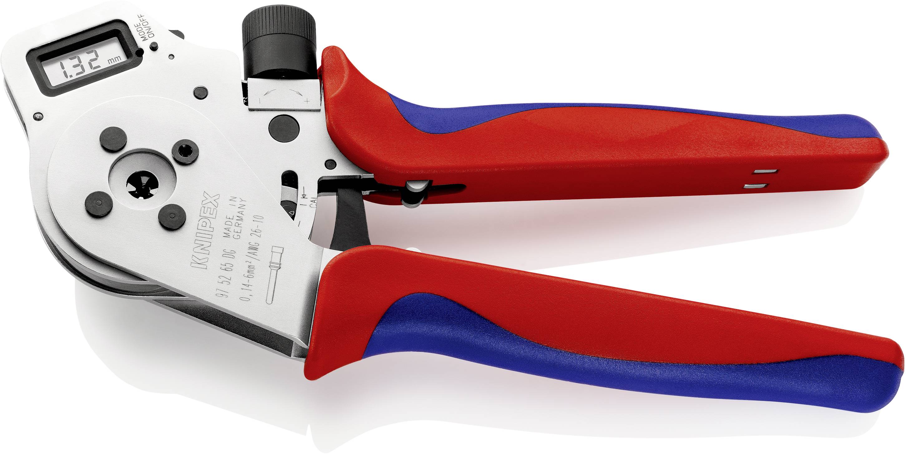 Knipex 97 52 65 DG Presszange Gedrehte Kontakte 0.14 bis 6 mm² Inkl. Kunststoffkoffer, Inkl. Positionierhilfe