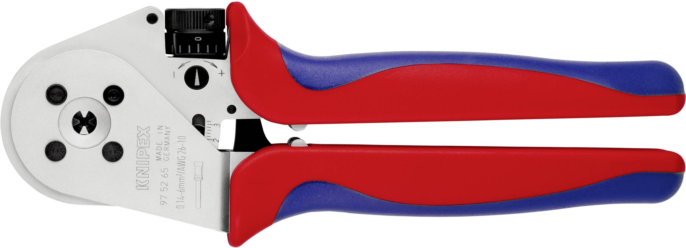Knipex 97 52 65 Presszange Gedrehte Kontakte 0.14 bis 6 mm² Inkl. Kunststoffkoffer