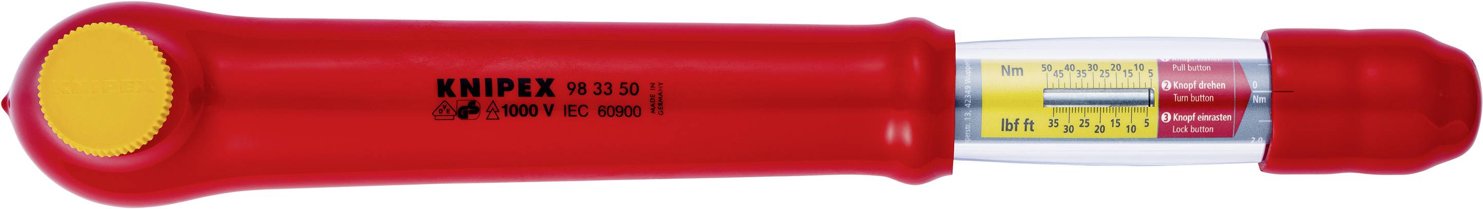 Knipex 98 33 50 98 33 50 VDE-Drehmomentschlüssel 3/8 
