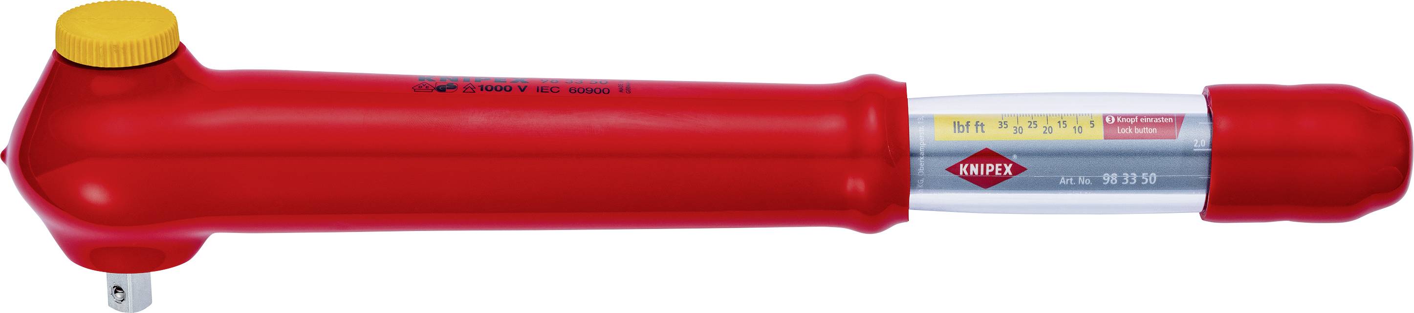 Knipex 98 33 50 98 33 50 VDE-Drehmomentschlüssel 3/8" (10 mm) 5 - 50 Nm