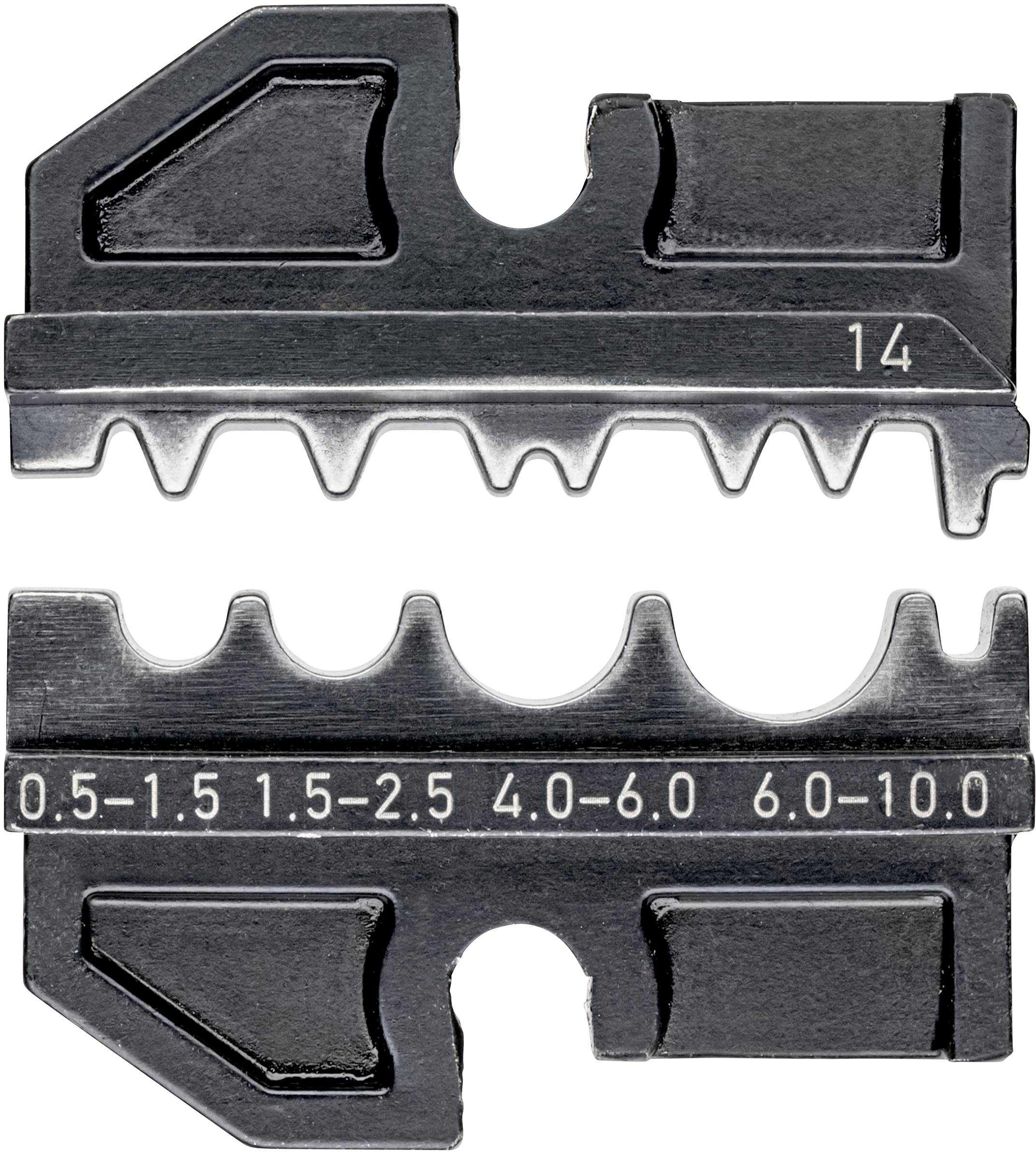 Knipex 97 49 14 Crimpeinsatz Unisolierte Quetschverbinder, Unisolierte Stoßverbinder, Unisolierte Pressverbinder 0.5 bis 10mm²