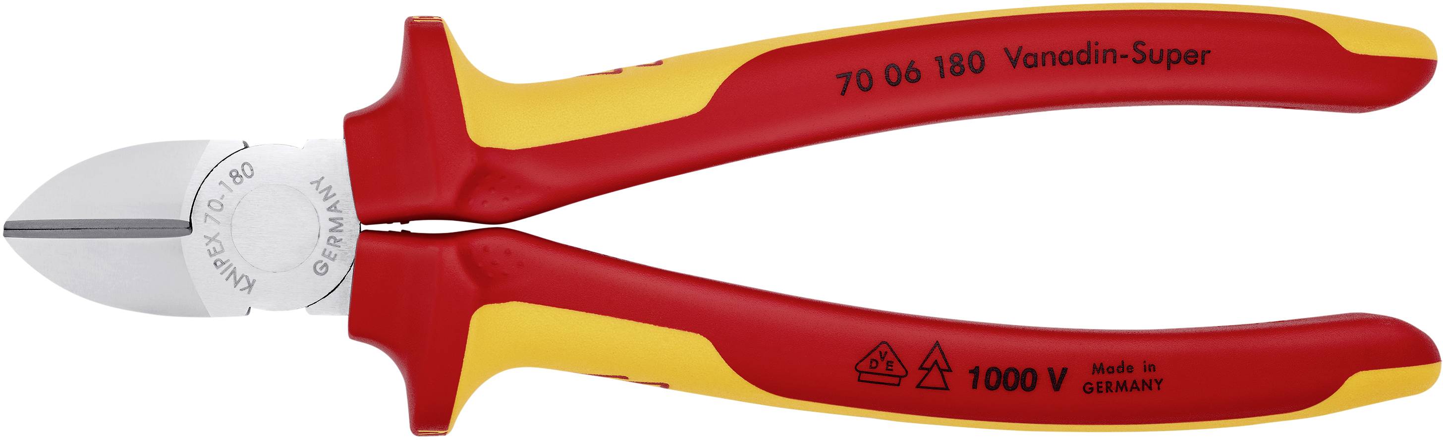Knipex 70 06 180 VDE Seitenschneider mit Facette 180 mm