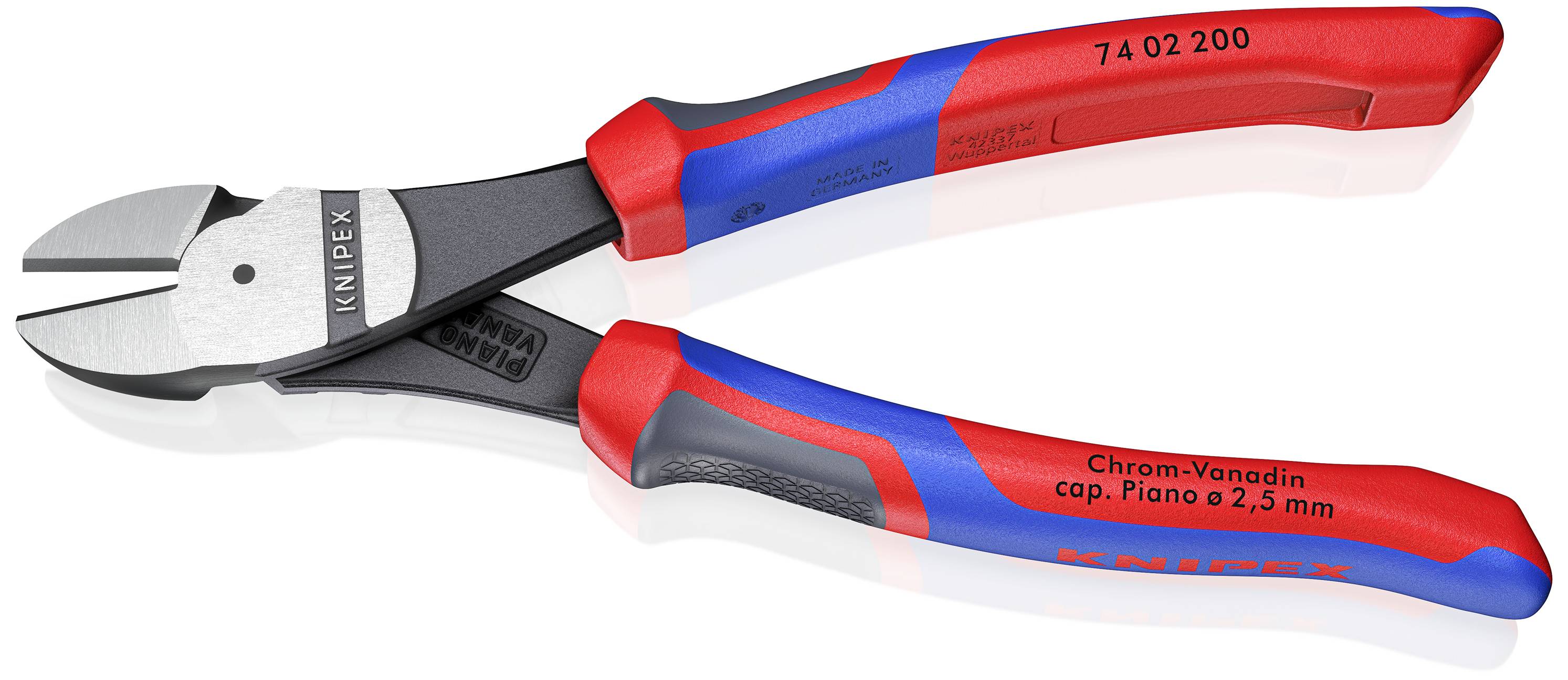 Knipex 74 02 200 Werkstatt Kraft-Seitenschneider mit Facette 200 mm