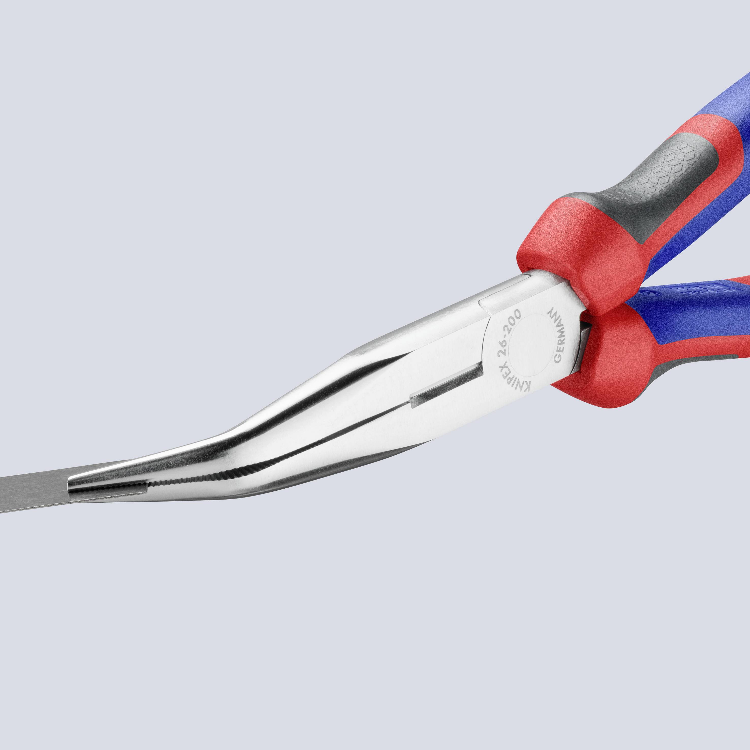 Knipex 26 25 200 Elektronik- u. Feinmechanik Flachrundzange 40° gebogen Vanadium Elektrostahl 200 mm