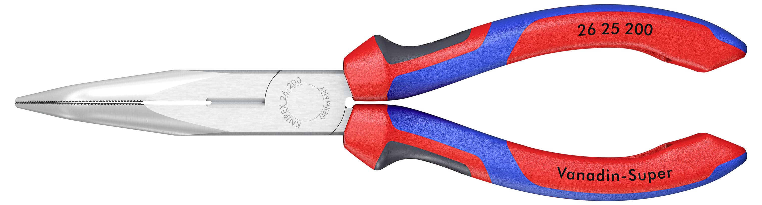 Knipex 26 25 200 Elektronik- u. Feinmechanik Flachrundzange 40° gebogen Vanadium Elektrostahl 200mm