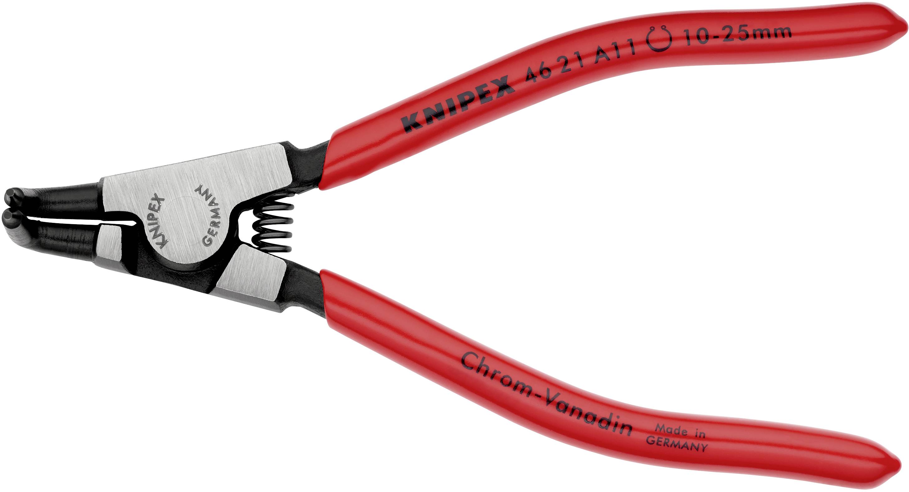 Knipex 46 21 A11 Seegeringzange Passend für (Seegeringzangen) Außenringe 10-25mm Spitzenform (Details) abgewinkelt 90°