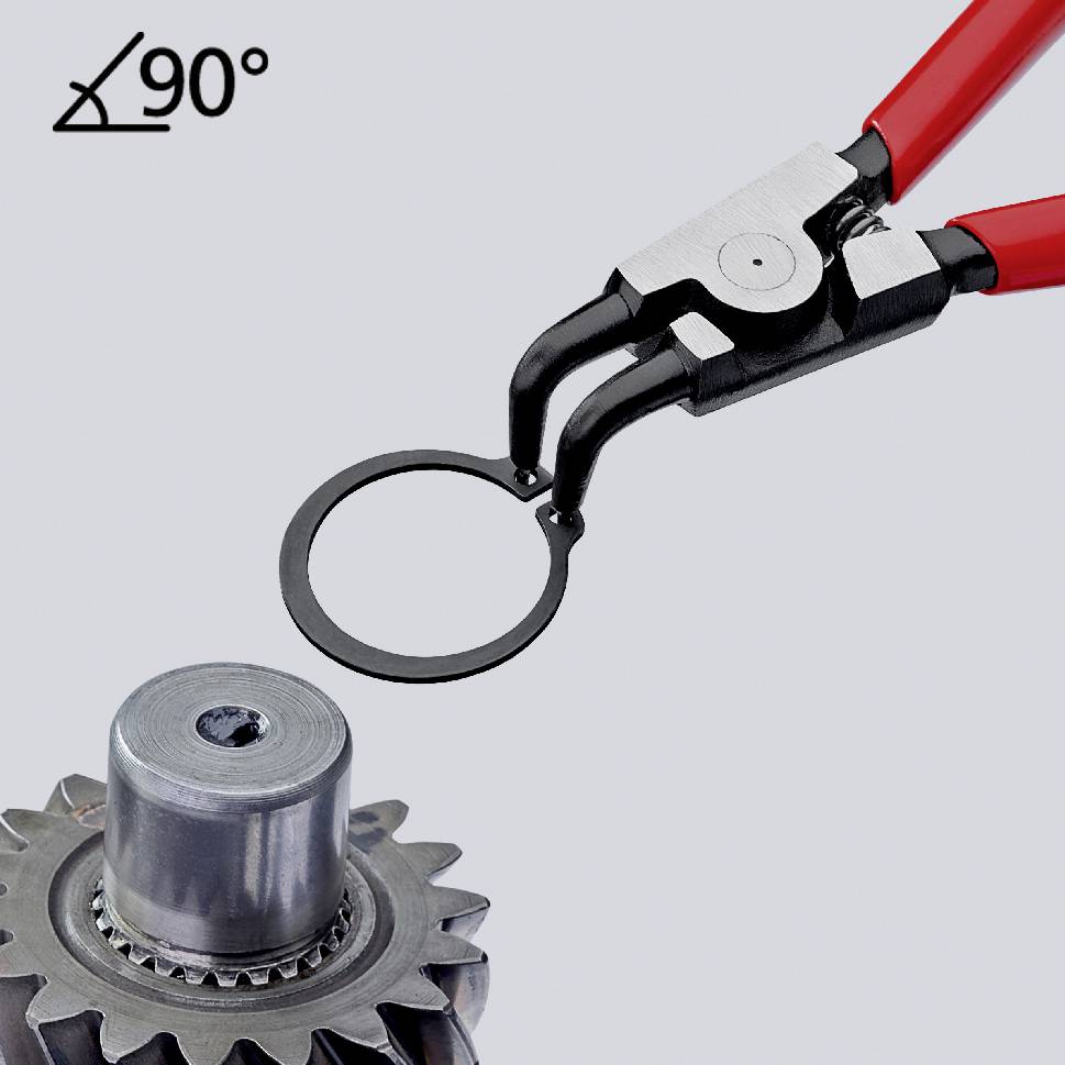 Knipex 46 21 A21 Seegeringzange Passend für (Seegeringzangen) Außenringe 19-60 mm Spitzenform (Details) abgewinkelt 90°