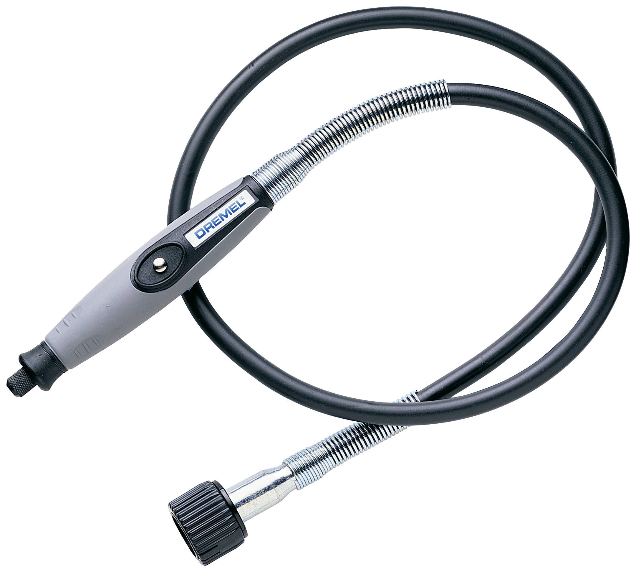 Flexibles Verlängerungskabel für Dremel-Werkzeuge mit grauem Griff und schwarzem Kabel. Ideal für filigrane Arbeiten.
