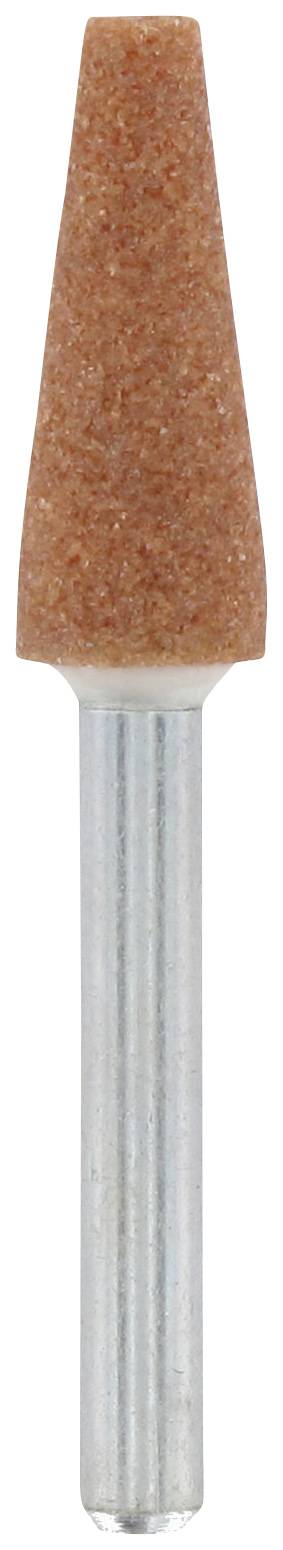 Ein kegelförmiger Schleifaufsatz mit einer metallischen Basis. Wird verwendet zum Schleifen oder Bearbeiten von Materialien.
