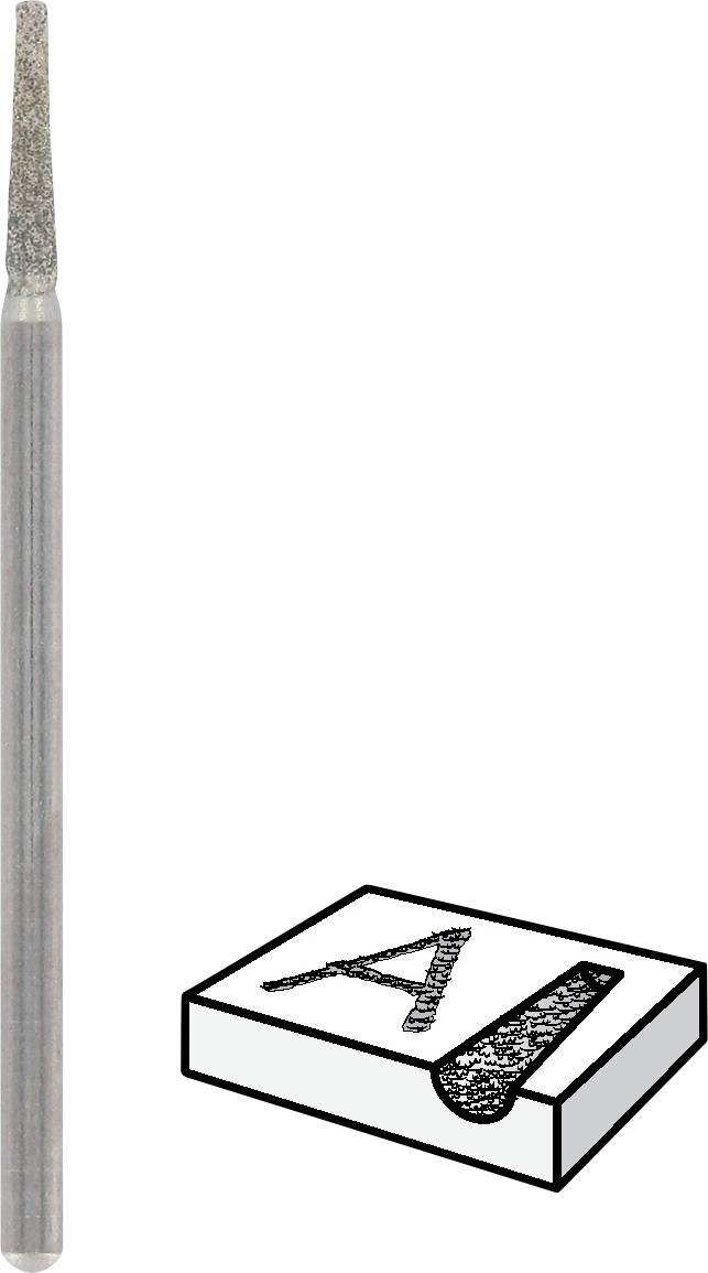 'Dünner Diamantfräser neben einem Block, auf dem 