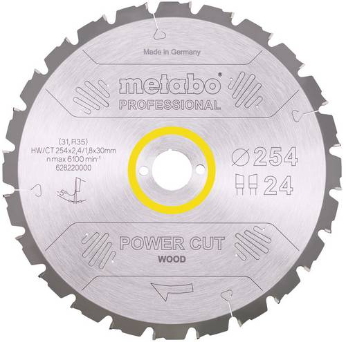Hw ct 254X30 24 wz 628220000 Hartmetall Kreissägeblatt 254 x 30 x 18 mm Zähneanzahl 24 1 St - Metabo