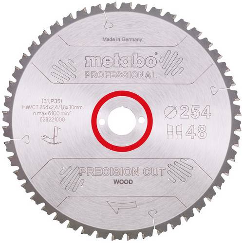 Metabo PRECISION CUT WOOD - PROFESSIONAL 628221000 Hartmetall Kreissägeblatt 254 x 30 x 1.8 mm Zähn