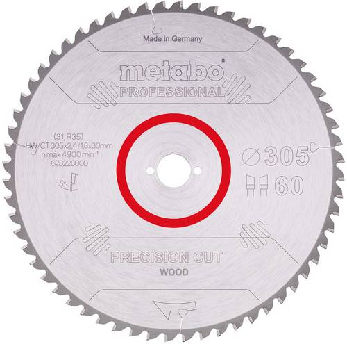 Metabo HW/CT 305X30 60 WZ 628228000 Hartmetall Kreissägeblatt 305 x 30 x 1.8 mm Zähneanzahl: 60 1 S