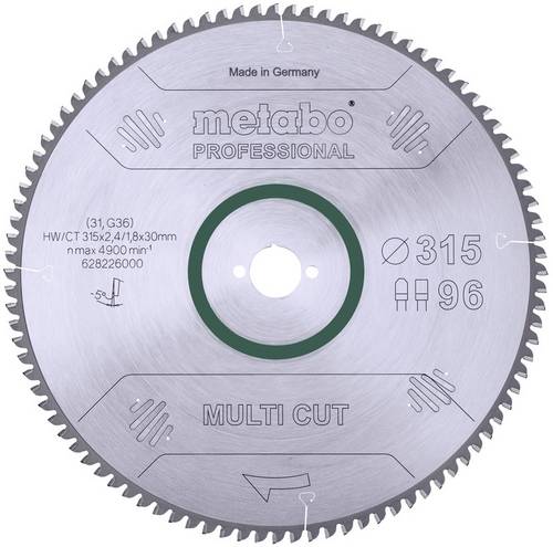 Metabo HW/CT 315X30 96 FZ/T 628226000 Hartmetall Kreissägeblatt 315 x 30 x 1.8 mm Zähneanzahl: 96 1