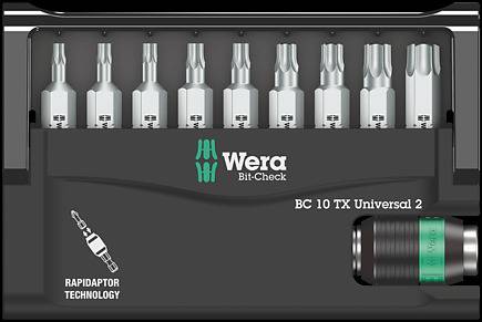 Wera Bit-Check Set mit 10 Bits, ausgestattet mit 