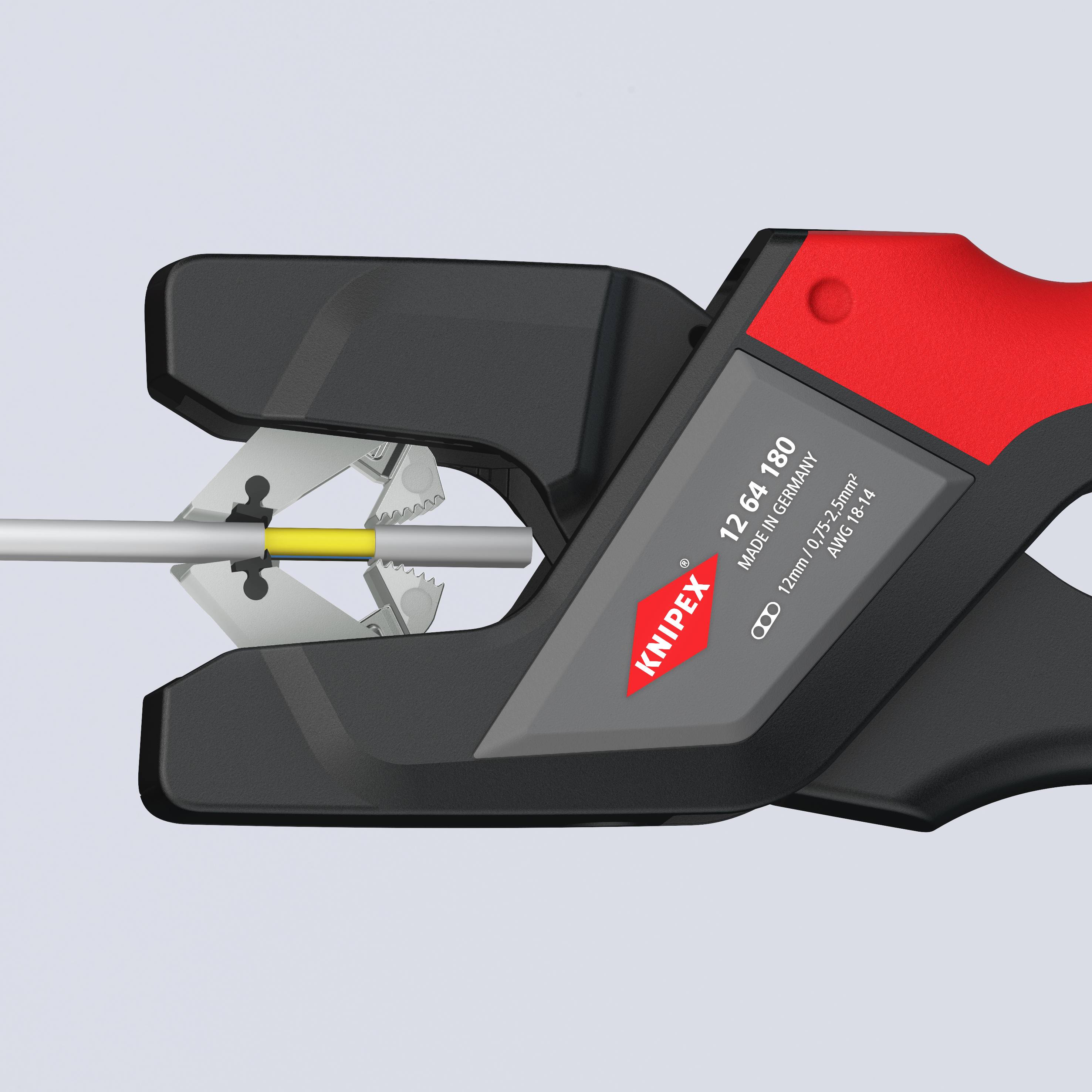 Knipex 12 64 180 Automatische Abisolierzange 0.75 bis 2.5mm² 13 bis 19 12mm (max)