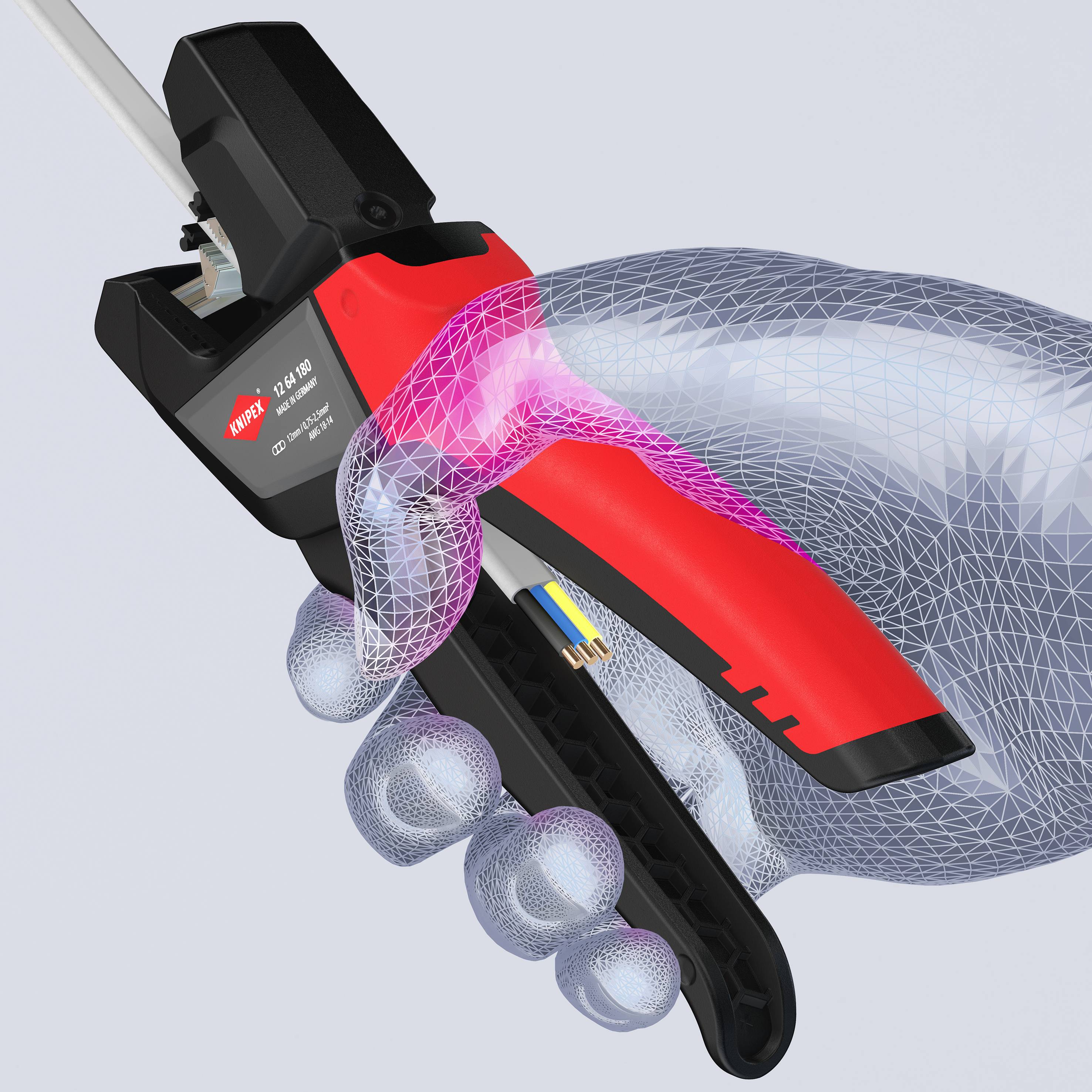 Knipex 12 64 180 Automatische Abisolierzange 0.75 bis 2.5 mm² 13 bis 19 12 mm (max)