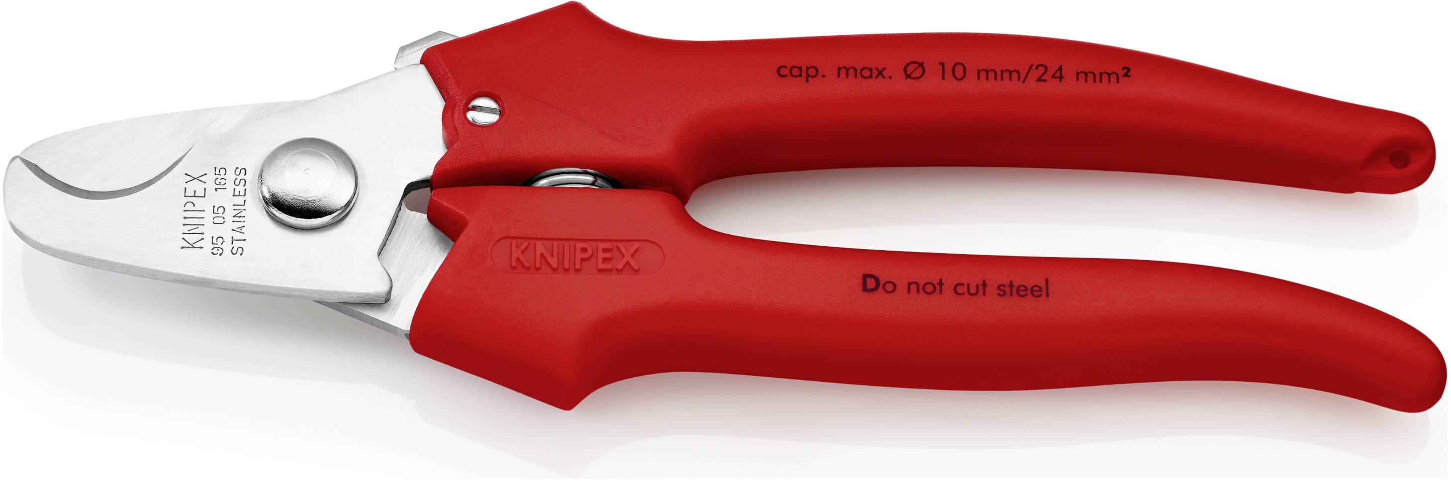 Knipex 95 05 165 Kabelschere Geeignet für (Abisoliertechnik) Alu- und Kupferkabel, ein- und mehrdrähtig 10mm 24mm² 3