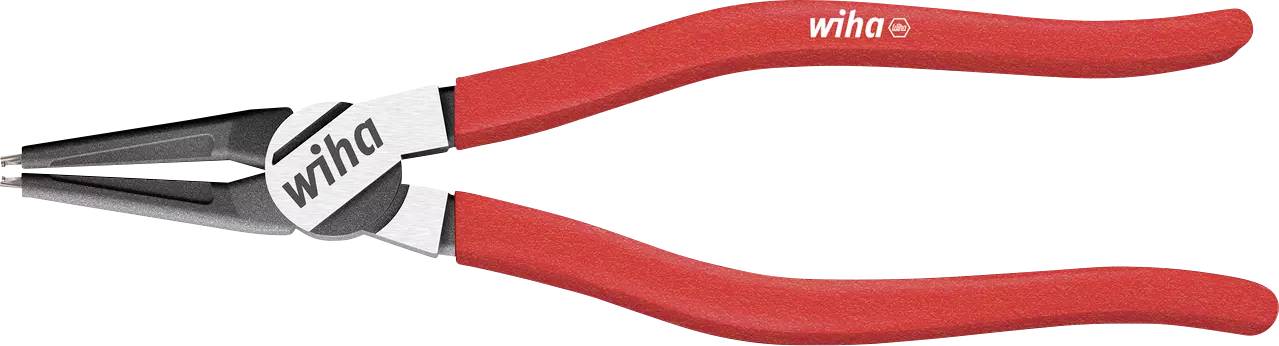 Wiha Langzahn-Spitzrandzange mit rotem Griff, shown on a white background.