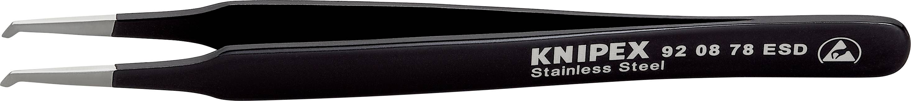 Knipex 92 08 78 ESD Präzisionspinzette Flach, gebogen 45° 120 mm