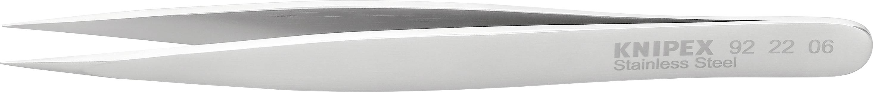 Eine silberne Pinzette aus rostfreiem Stahl mit der Aufschrift 'KNIPEX Stainless Steel' auf der Seite.