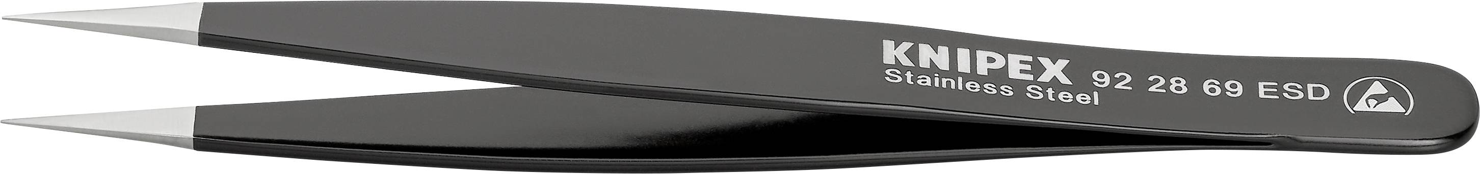 Knipex 92 28 69 ESD Präzisionspinzette Spitz, kräftig 130 mm