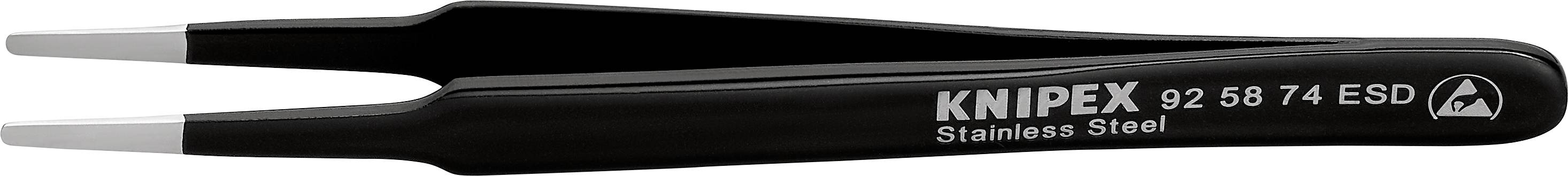 Knipex 92 58 74 ESD Präzisionspinzette Flach-rund 120 mm