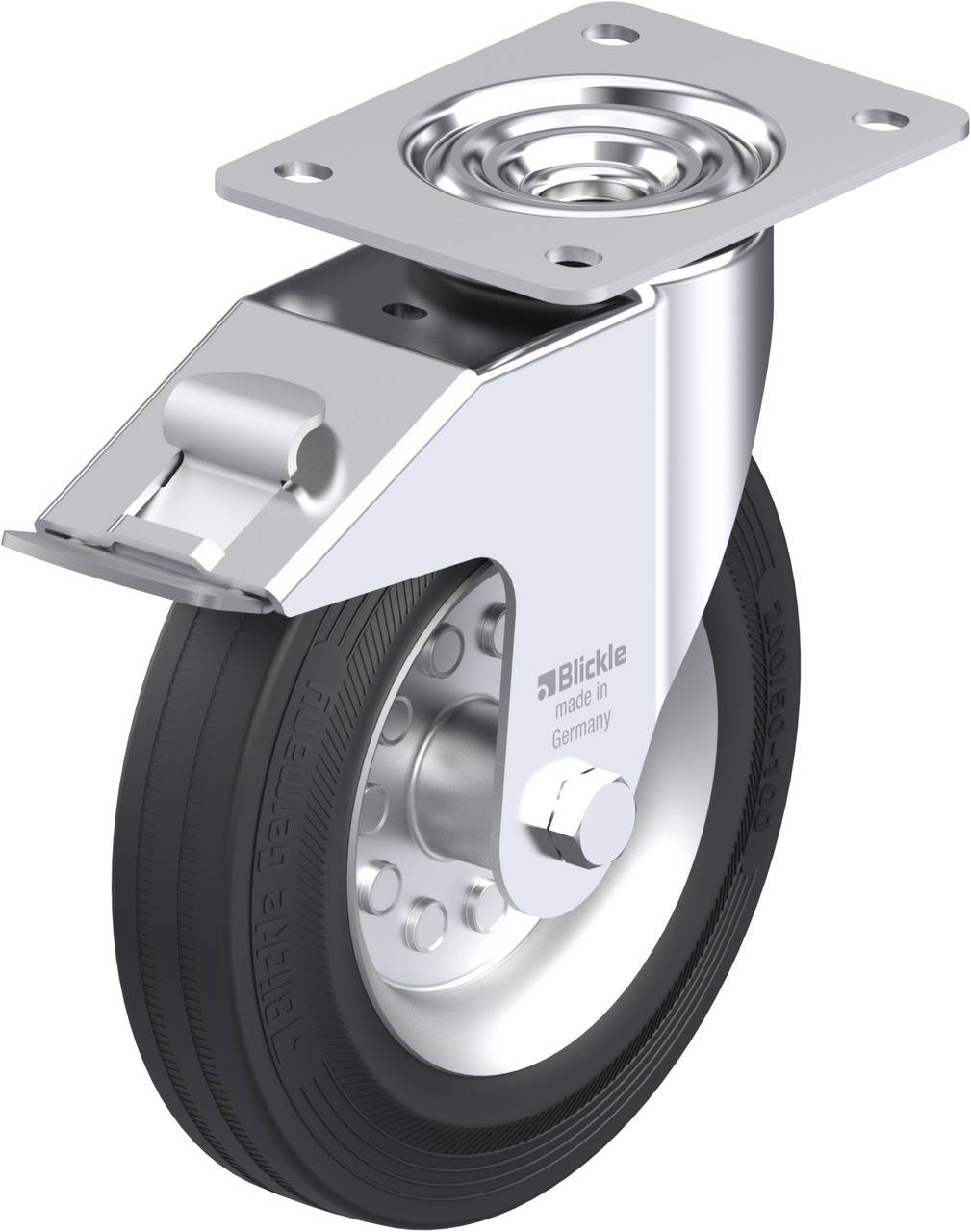 Blickle 380055 LE-VE 200R-FI Lenkrolle mit Feststeller Rad-Durchmesser: 200mm Tragfähigkeit (max.): 205kg 1St.