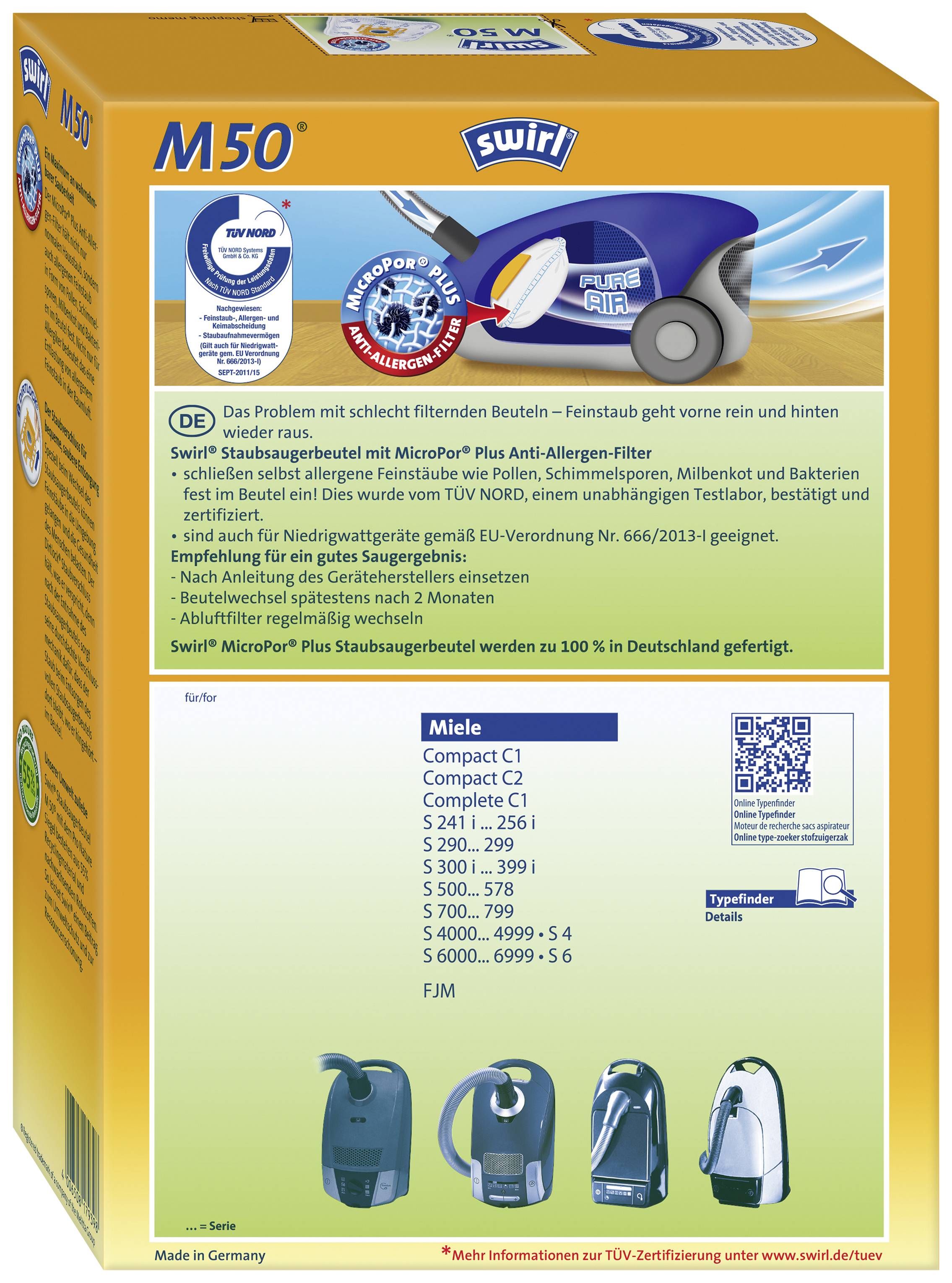 Swirl M50 AirSpace Staubsaugerbeutel 4 St.