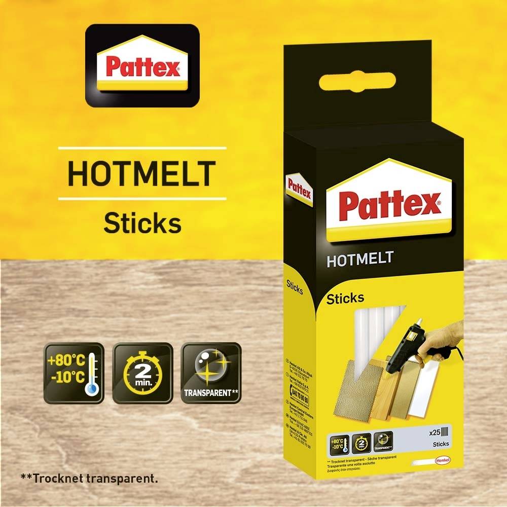 Pattex PTK56 Heißklebesticks 11mm 200mm Transparent 500g 25St.