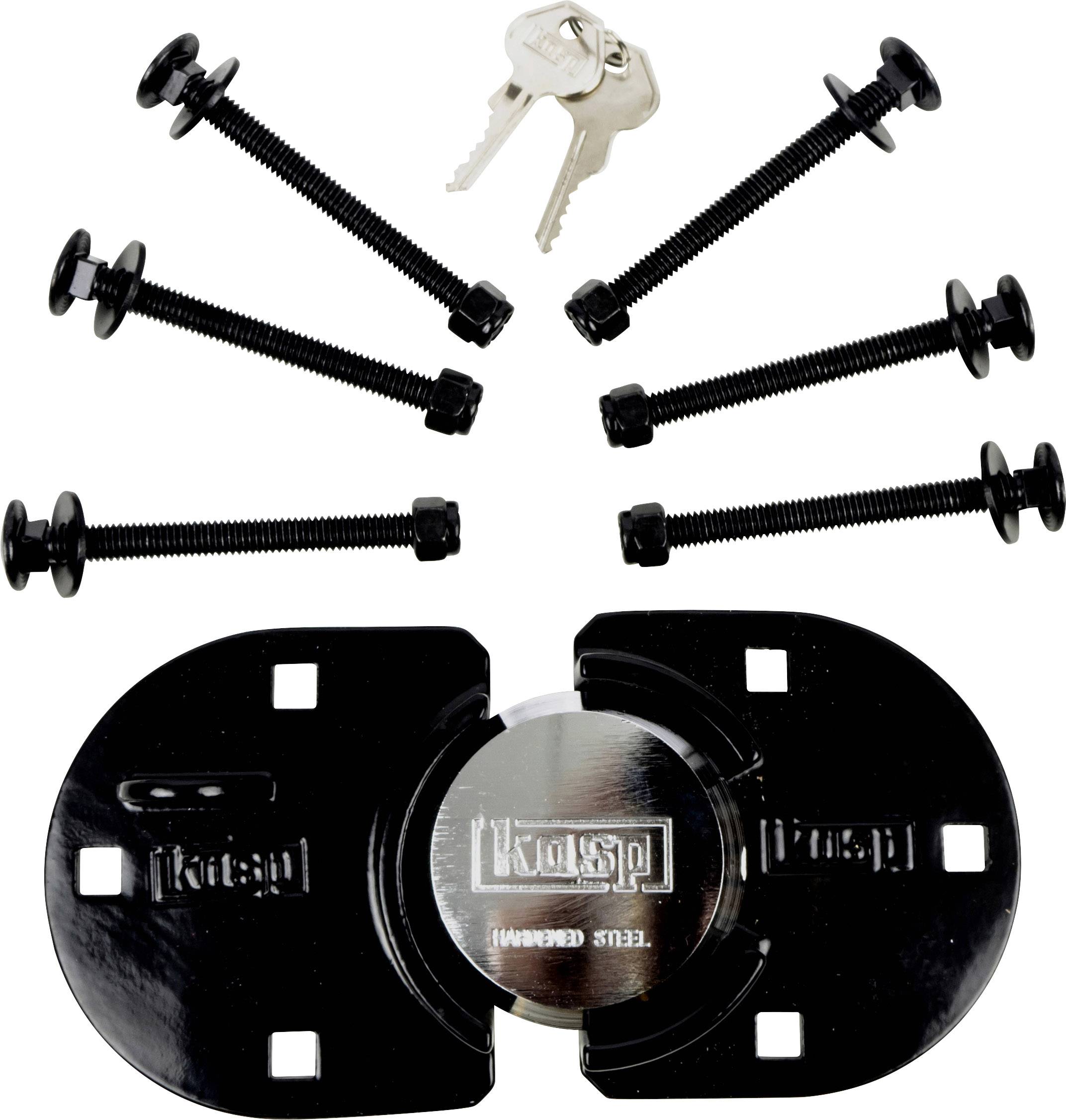 KASP K50073A Transporterschloss 216mm verschieden schließend Silber-Schwarz Schlüsselschloss