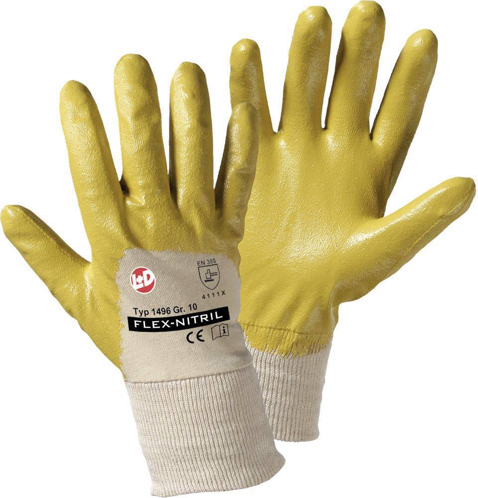 Worky L+D Flex Nitril 1496-7 Nitrilkautschuk Arbeitshandschuh Größe (Handschuhe): 7, S EN 397, EN 12492 CAT II 1 Paar