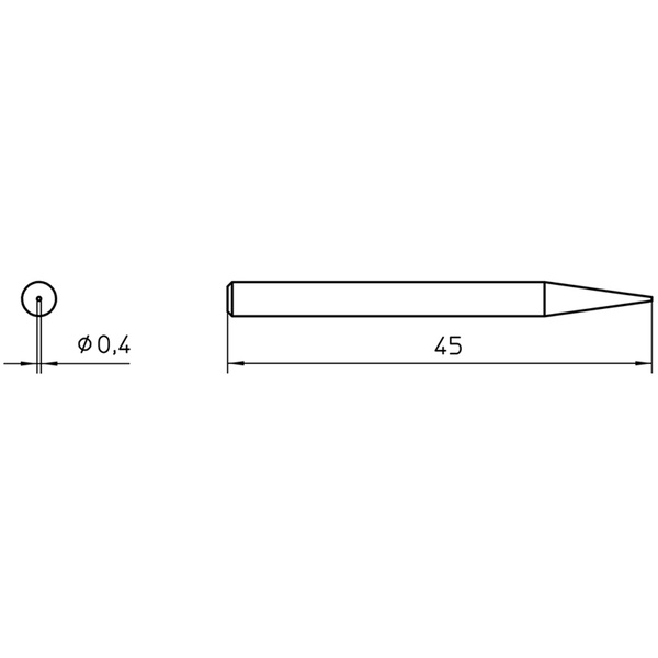 Panne de fer à souder forme d'aiguille Weller 4SPI15210-1 Taille de la panne 0.4 mm 1 pc(s)