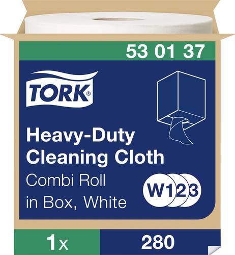 Tork 530137 Heavy-Duty Cleaning Cloth - W1/2/3 System - 1 Roll Of 280
