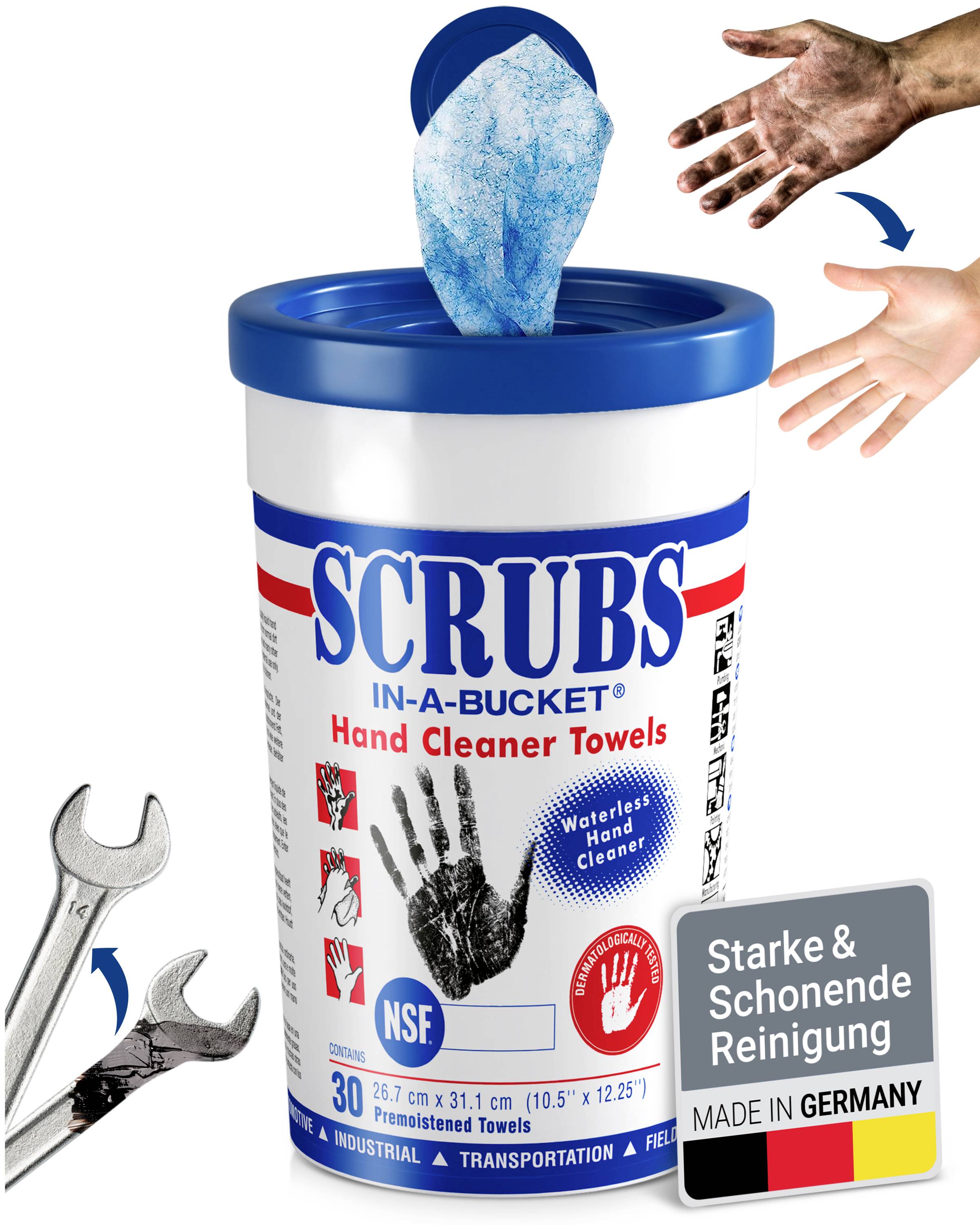 Scrubs In-a-Bucket 4019114422307 Handreinigungstücher 30St.