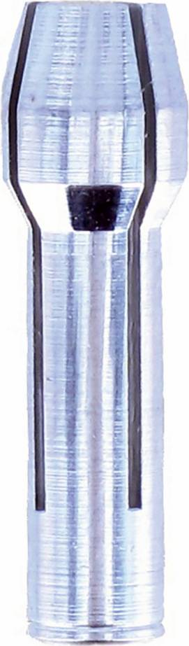 Ein silberner Metallstift mit geriffelter Oberfläche und konischen Enden, vermutlich ein Werkzeug- oder Maschinenzubehörteil.