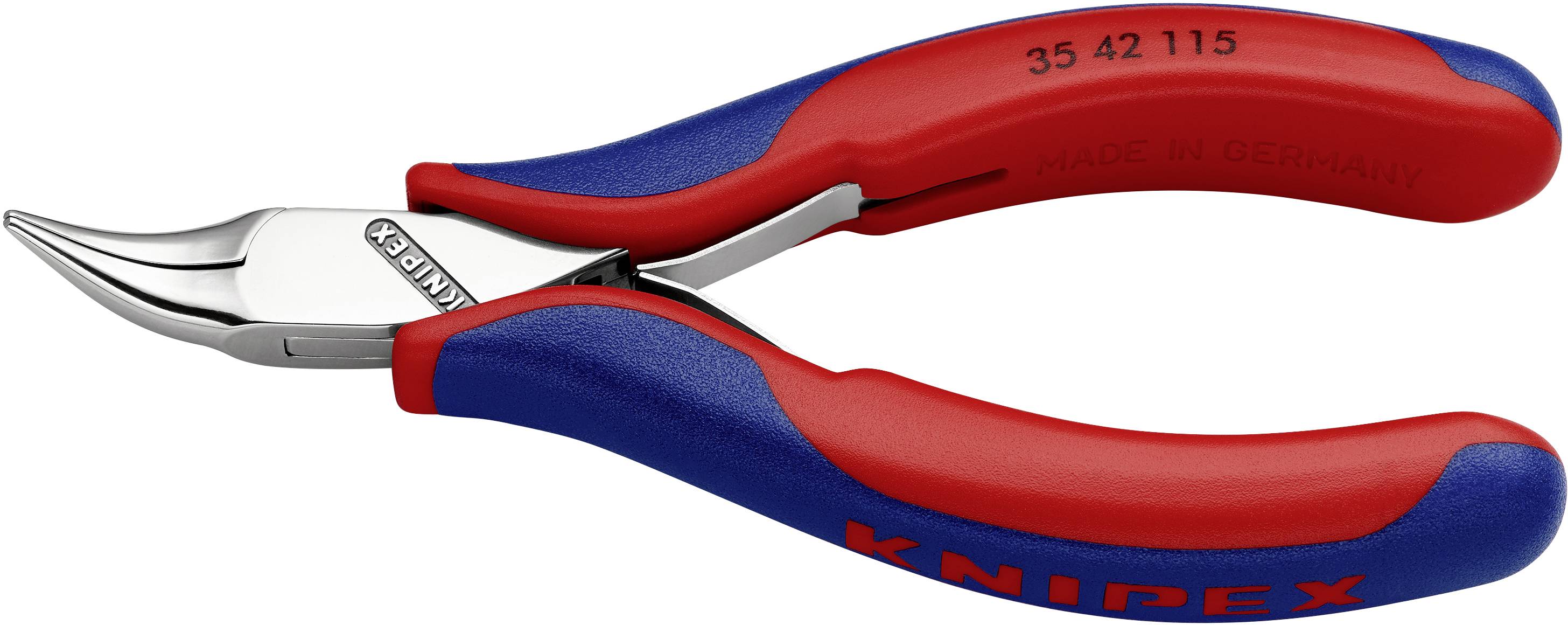 Knipex 35 42 115 SB Elektronik- u. Feinmechanik Flachrundzange 45° gebogen Werkzeugstahl 115 mm