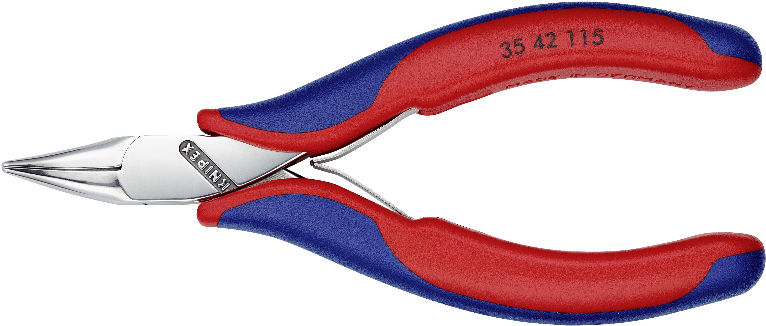 Knipex 35 42 115 SB Elektronik- u. Feinmechanik Flachrundzange 45° gebogen Werkzeugstahl 115mm
