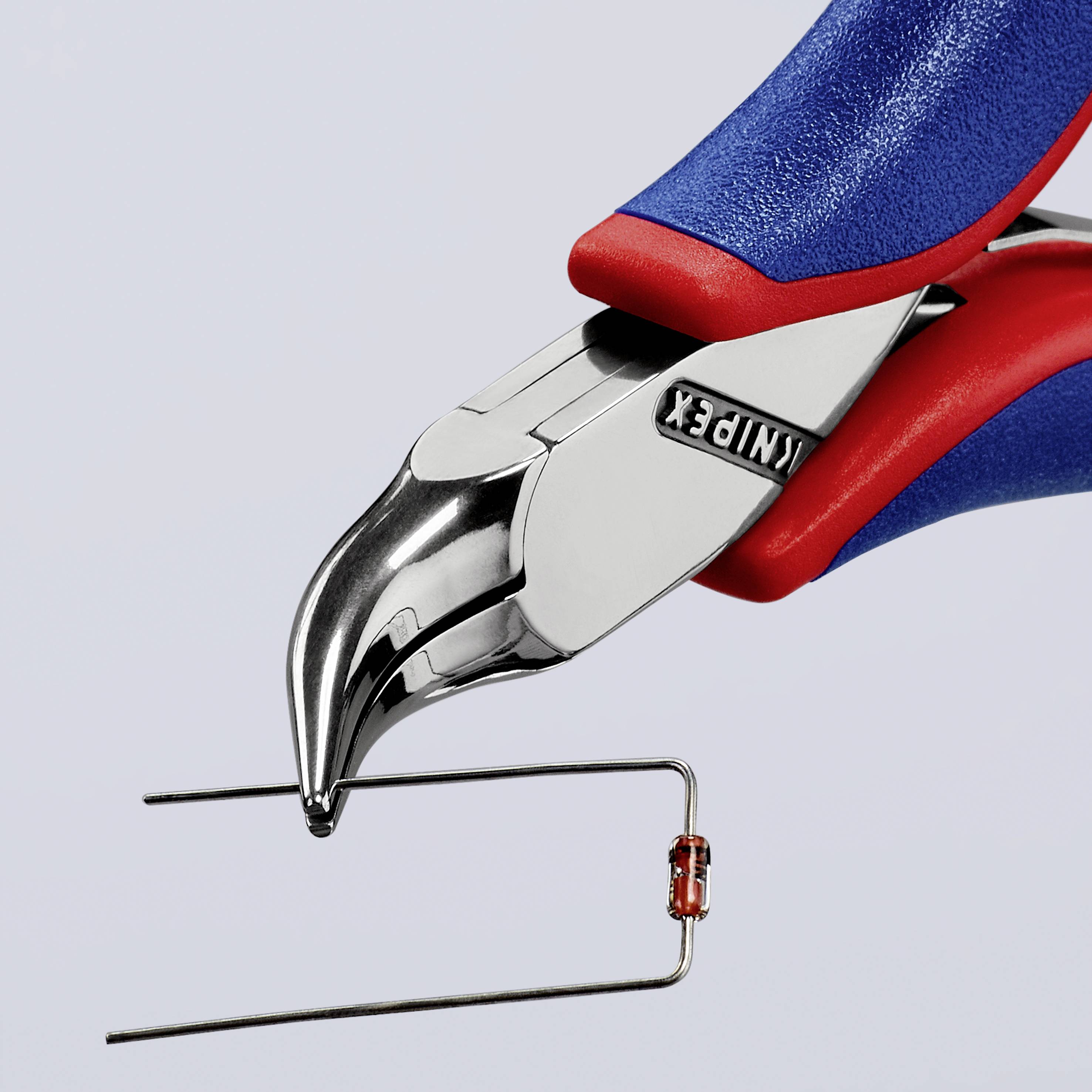 Knipex 35 42 115 SB Elektronik- u. Feinmechanik Flachrundzange 45° gebogen Werkzeugstahl 115 mm