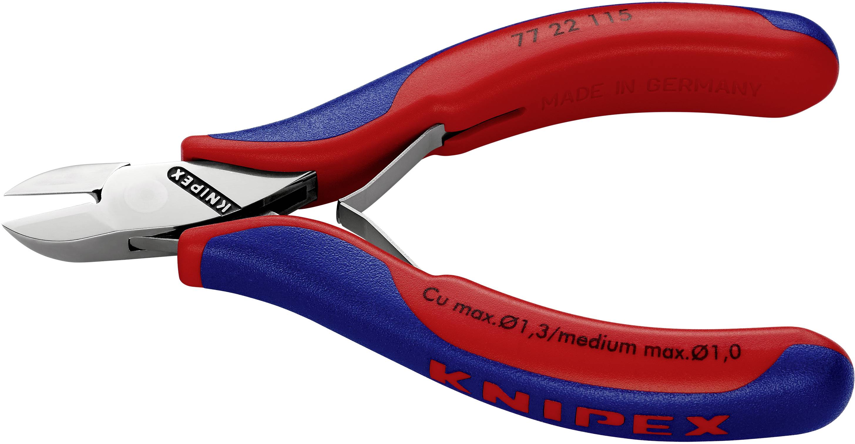 Knipex 77 22 115 SB Elektronik- u. Feinmechanik Seitenschneider ohne Facette 115 mm