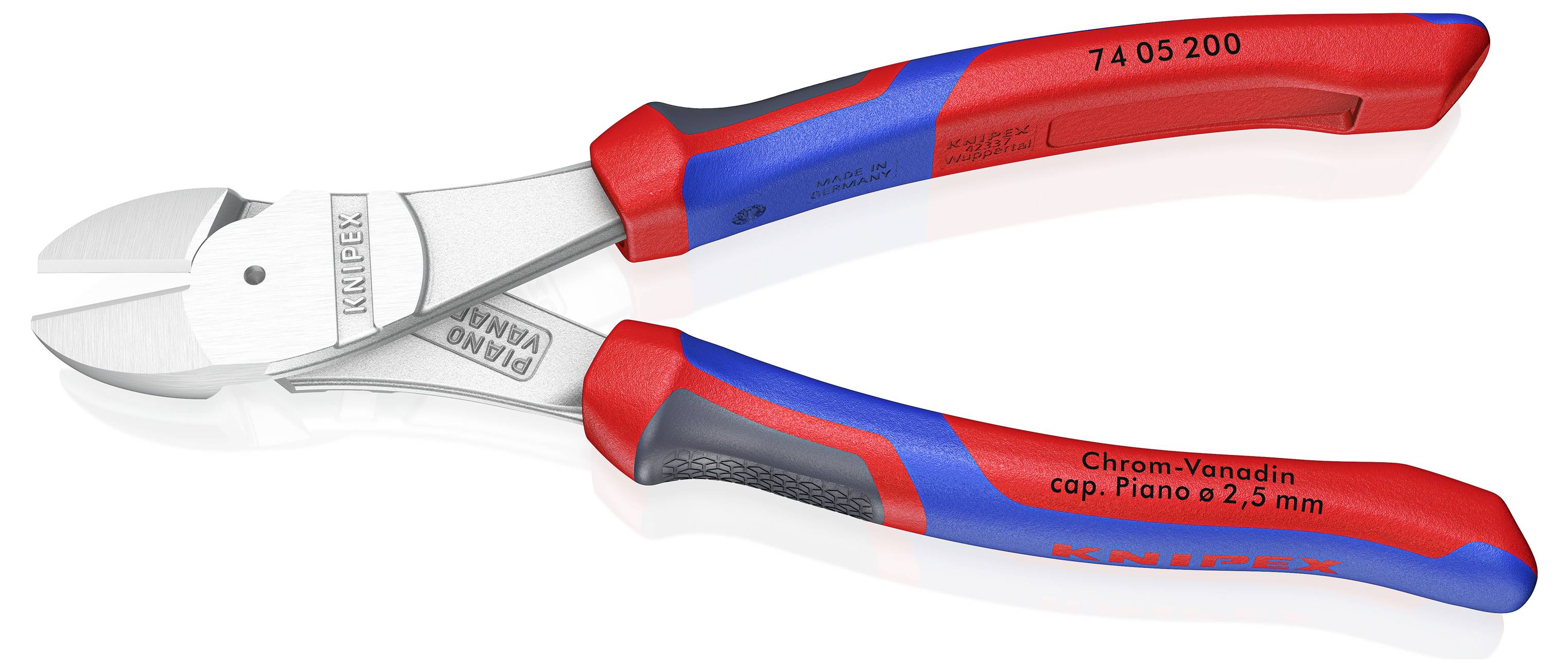Knipex 74 05 200 SB Werkstatt Kraft-Seitenschneider mit Facette 200 mm