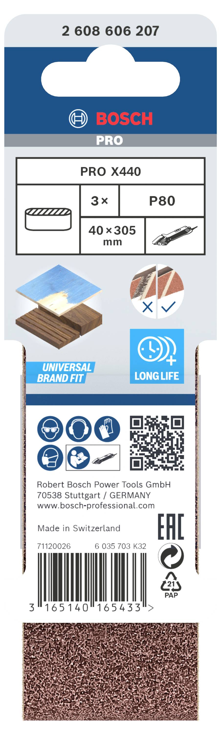 Bosch Accessories 2608606207 Schleifband Körnung (num) 80 (L x B) 305mm x 40mm 3St.