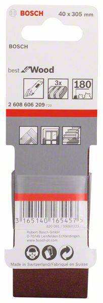 Bosch Accessories 2608606209 Schleifband Körnung (num) 180 (L x B) 305mm x 40mm 3St.