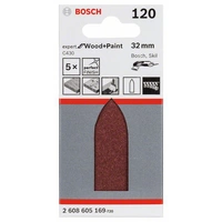 Bosch Accessories 2608605169 Deltaschleifpapier ungelocht Körnung (num) 120 (L x B) 130mm x 60mm 5St. Bosch Accessories 2608605169 Deltaschleifpapier ungelocht Körnung (num) 120 (L x B) 130mm x 60mm 5St.