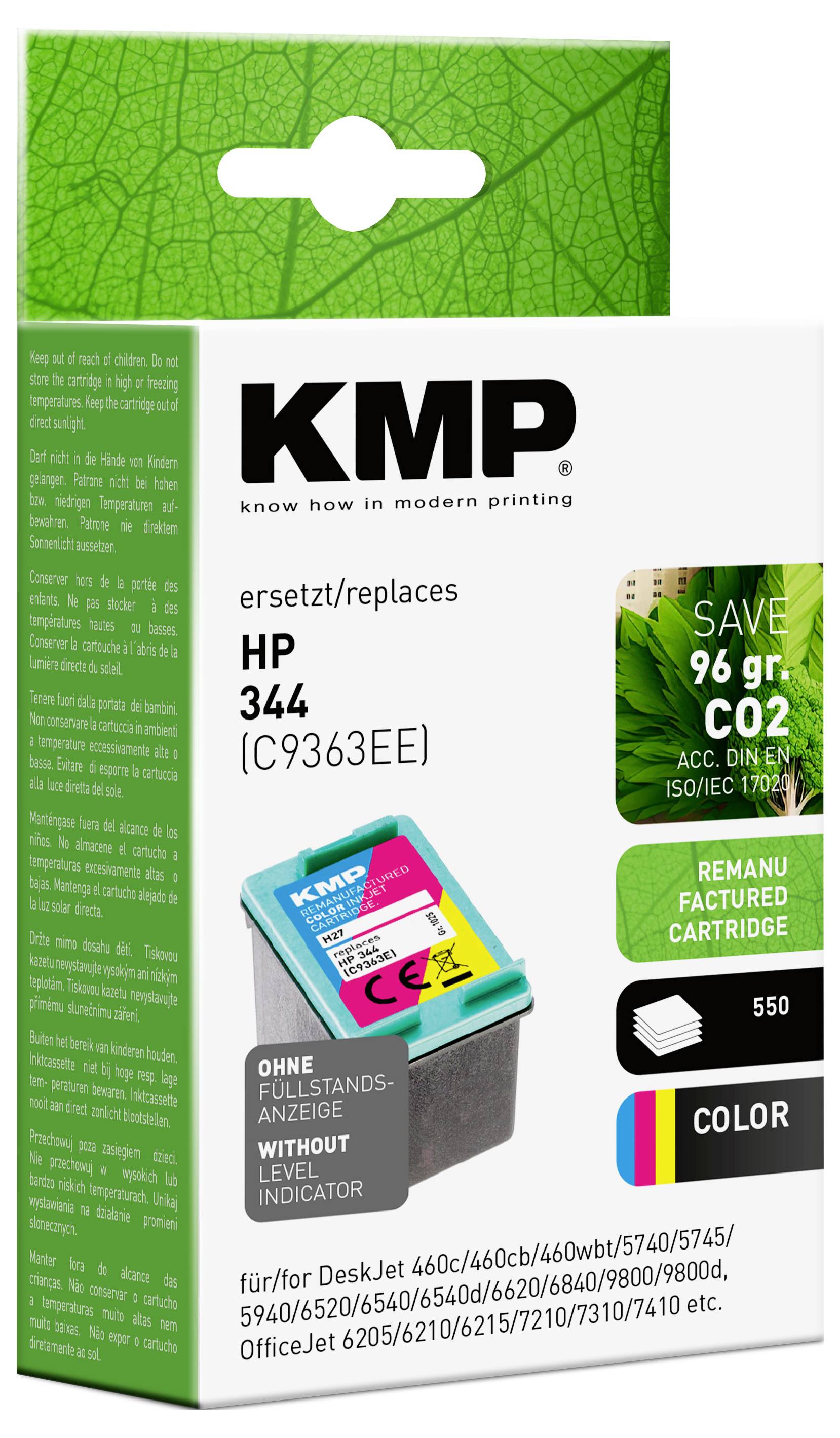 KMP Druckerpatrone ersetzt HP 344, C9363EE Kompatibel Cyan, Magenta, Gelb H27 1025,4344