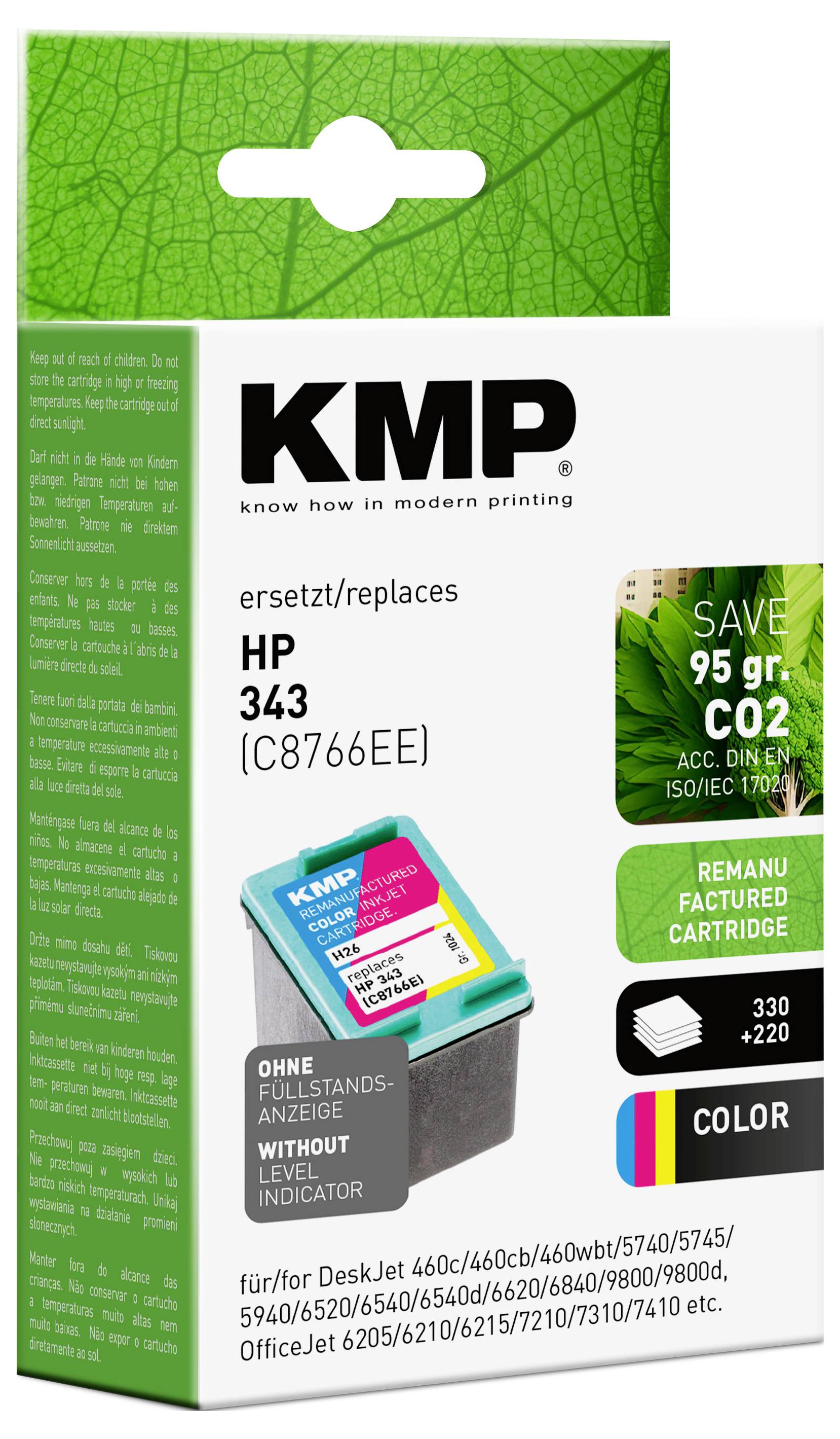 KMP Druckerpatrone ersetzt HP 343, C8766EE Kompatibel Cyan, Magenta, Gelb H26 1024,4343