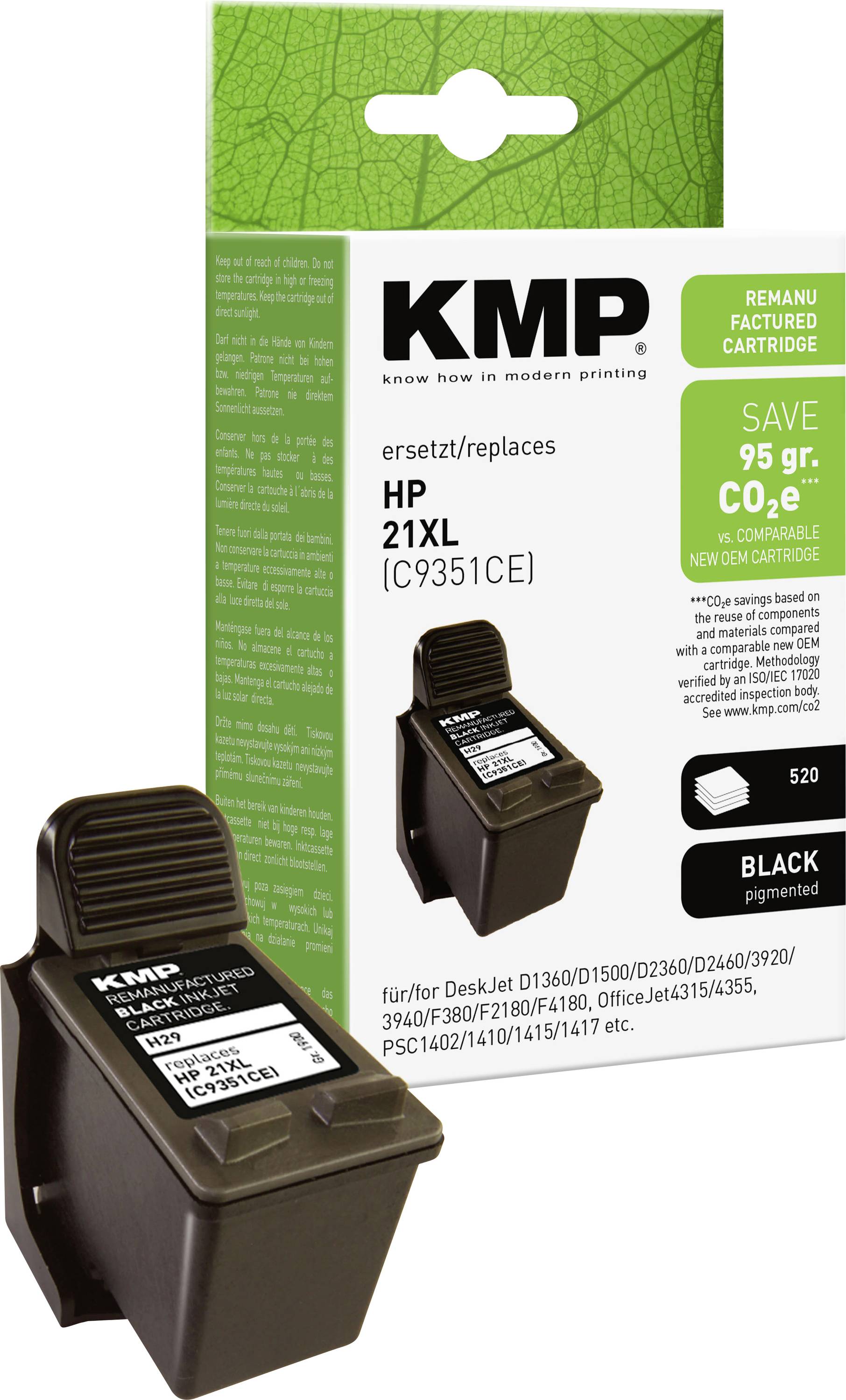 KMP Druckerpatrone ersetzt HP 21 Kompatibel Schwarz H29 1900,4211