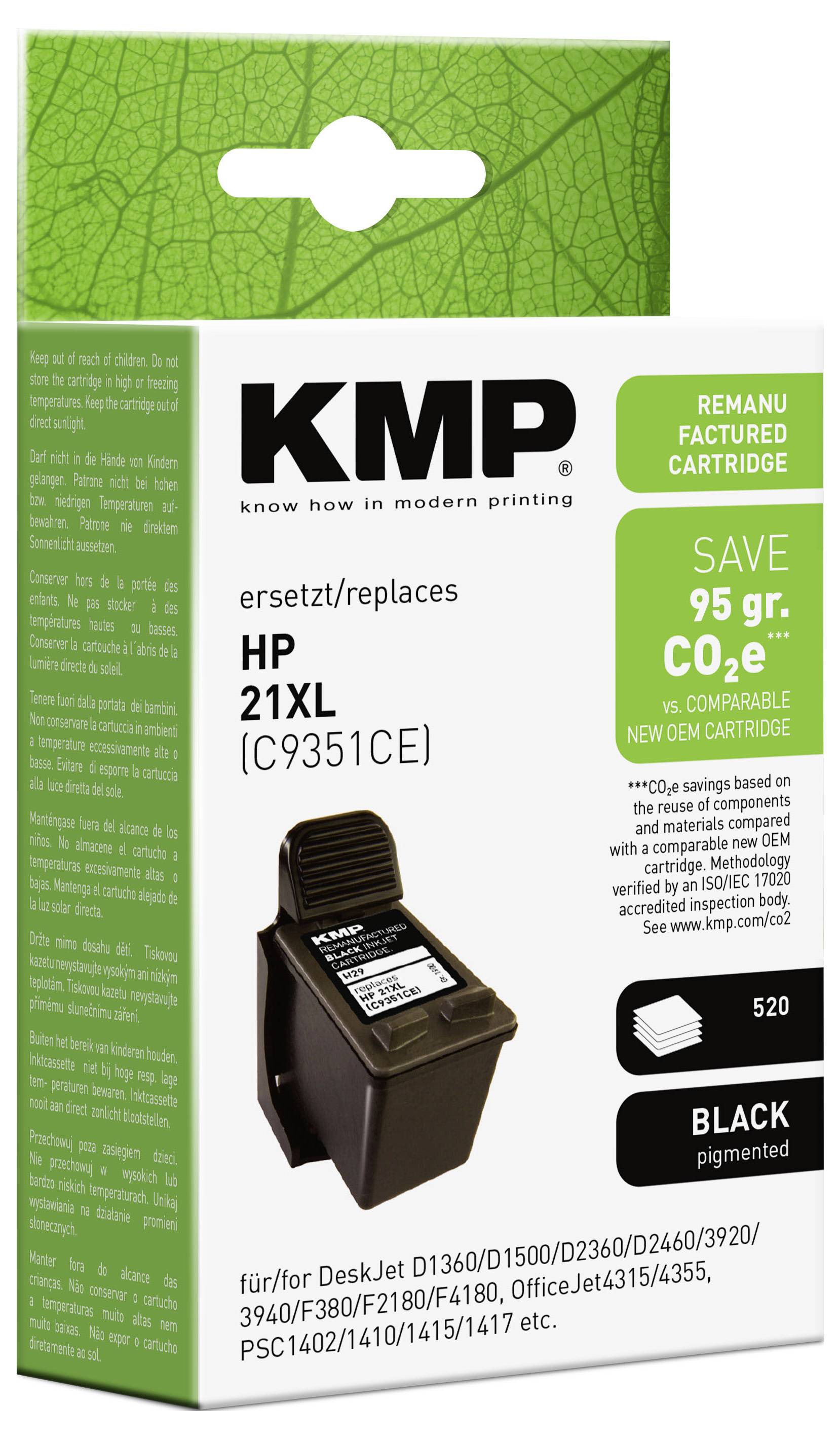 KMP Druckerpatrone ersetzt HP 21 Kompatibel Schwarz H29 1900,4211